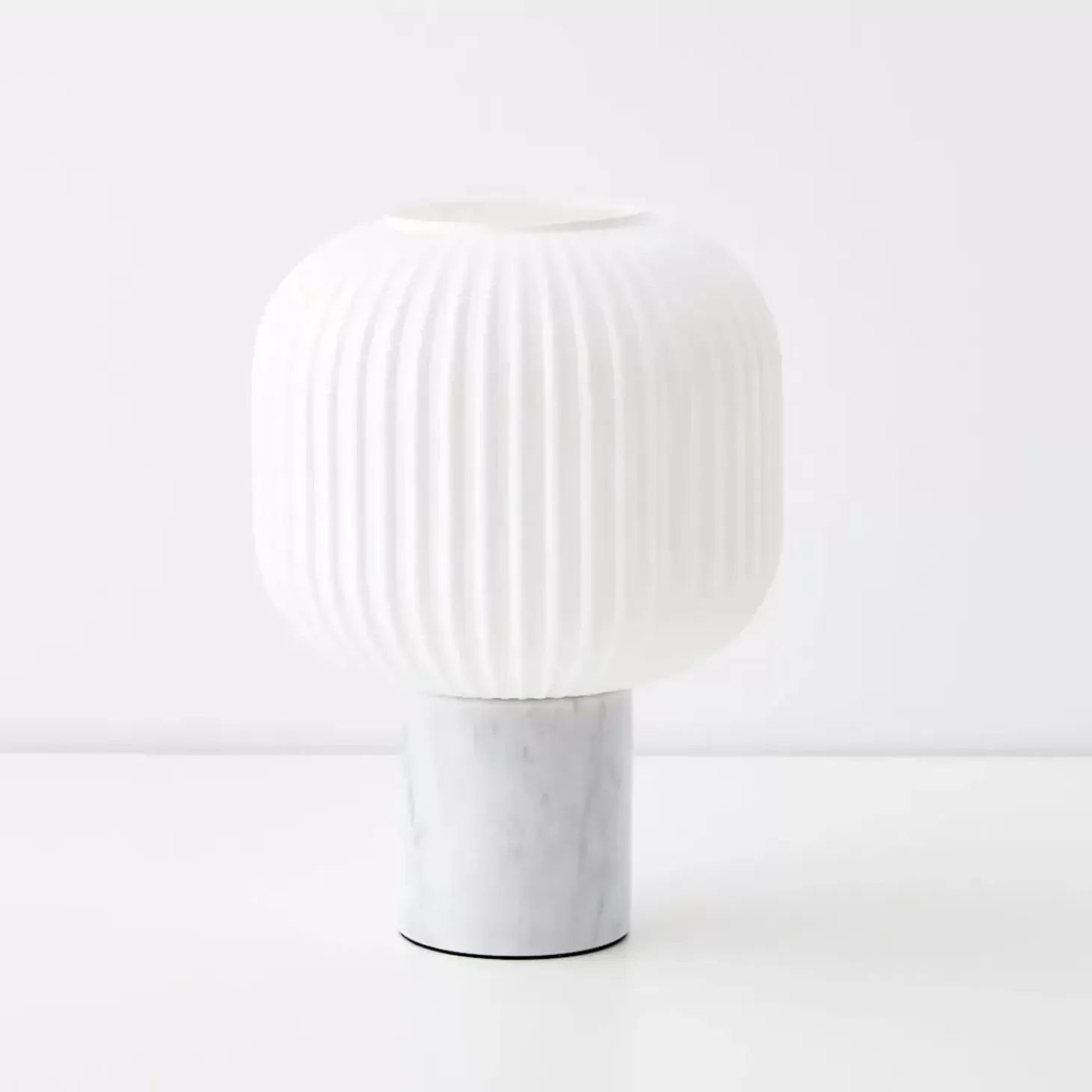 Accordion Marble Table Lamp White
