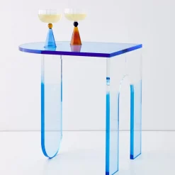 Arched Acrylic Side Table Blue