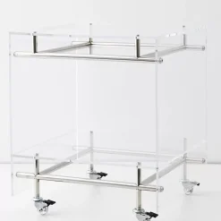 Bauhaus Acrylic Bar Cart Silver