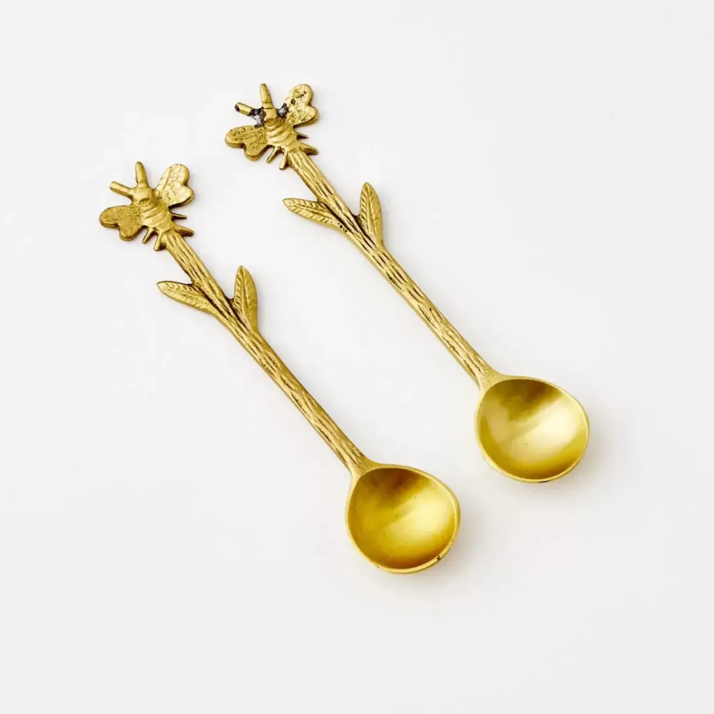 Bee Mine Brass Dessert Tea Spoon Set