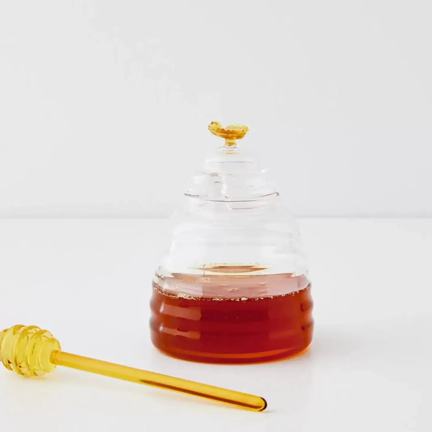 Bee Mine Glass Honey Jar & Dipper