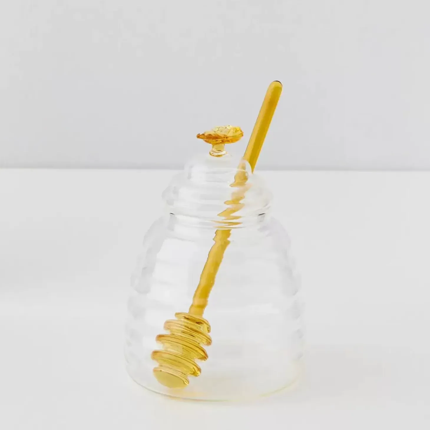 Bee Mine Glass Honey Jar & Dipper