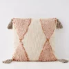Boho Cotton Cushion With Insert Nude/Pink