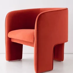 Bower Velvet Accent Chair Red