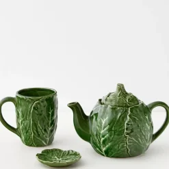 Cabbage Ceramic Tea Pot Green
