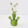 Cactus Small Coloured Glass Vase Green