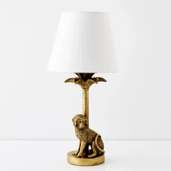 Charlie Chimp Resin Table Lamp Gold