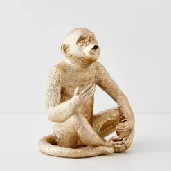 Charlie Chimp Resin Wine Holder Gold