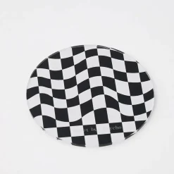 Check Acrylic Coaster Black