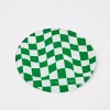 Check Acrylic Coaster Green