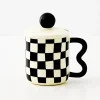 Check Ceramic Mug Black/White