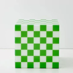 Checkerboard Acrylic Side Table Green