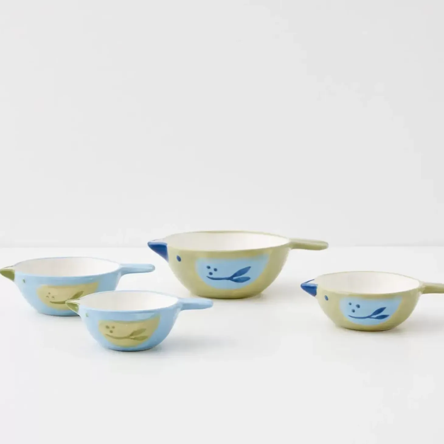 Chickadee Ceramic Measuring Cups