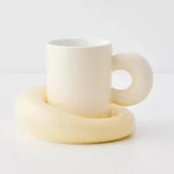 Cloud Ceramic Mug Set Yellow