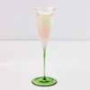 Coloured Bloom Champagne Glass Pink