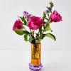 Cushion Crystal Cut Coloured Vase Amber