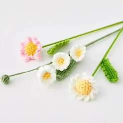 Daffodil Hand Knitted Crochet Flower Pink