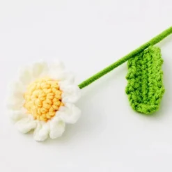 Daffodil Hand Knitted Crochet Flower White