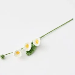 Daffodil Stem Hand Knitted Crochet Flower White