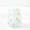 Dotted Glass Tumbler Blue/Orange