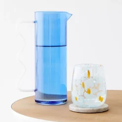 Dotted Glass Tumbler Blue/Orange
