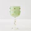 Dotted Wine Glass Green