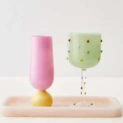Dotted Wine Glass Green