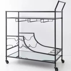 Double Decker Bar Cart Black