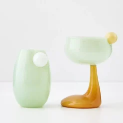 Droplet Cocktail Glass Green