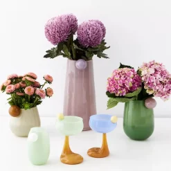 Droplet Large Coloured Glass Vase Pink