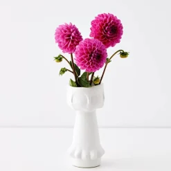 Gemelli Ceramic Vase White