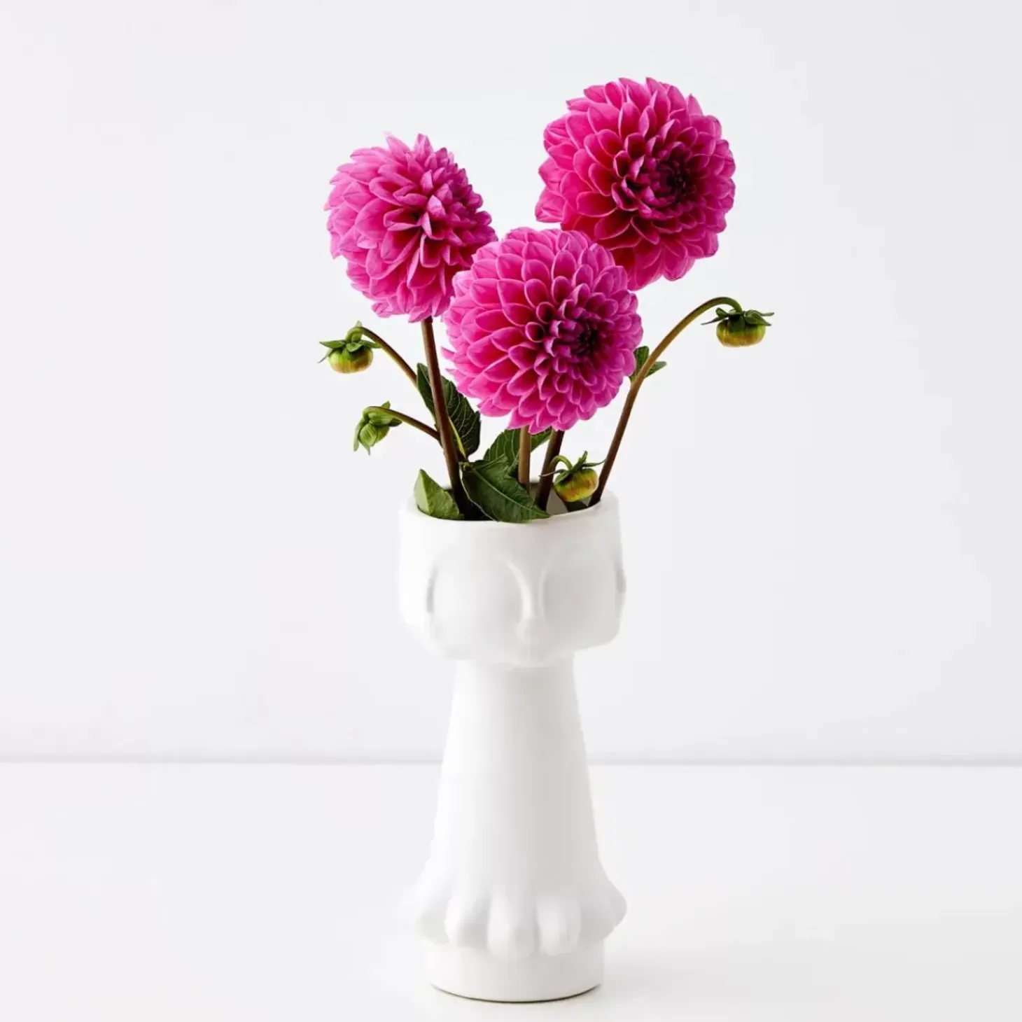 Gemelli Ceramic Vase White