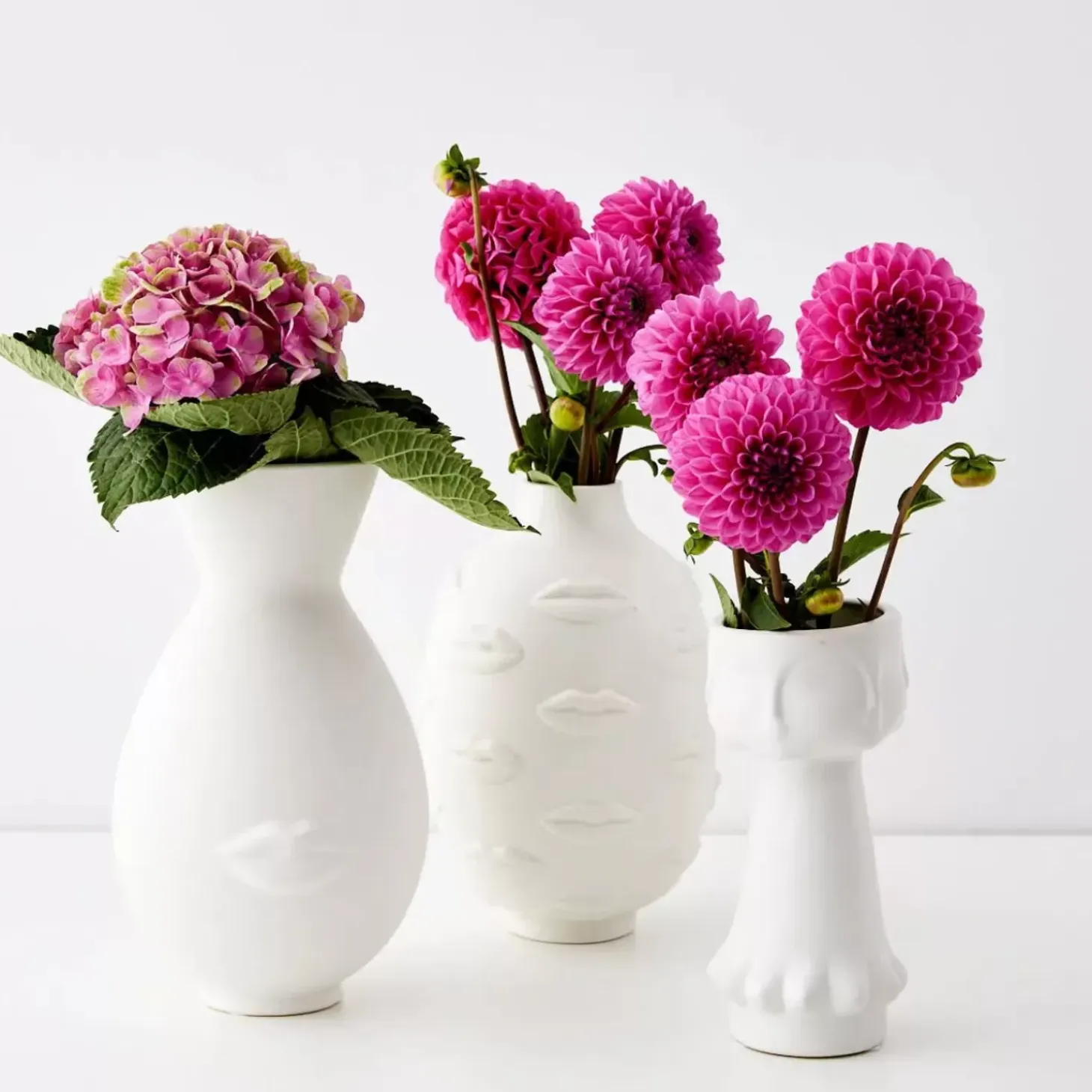 Gemelli Ceramic Vase White
