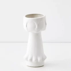 Gemelli Ceramic Vase White