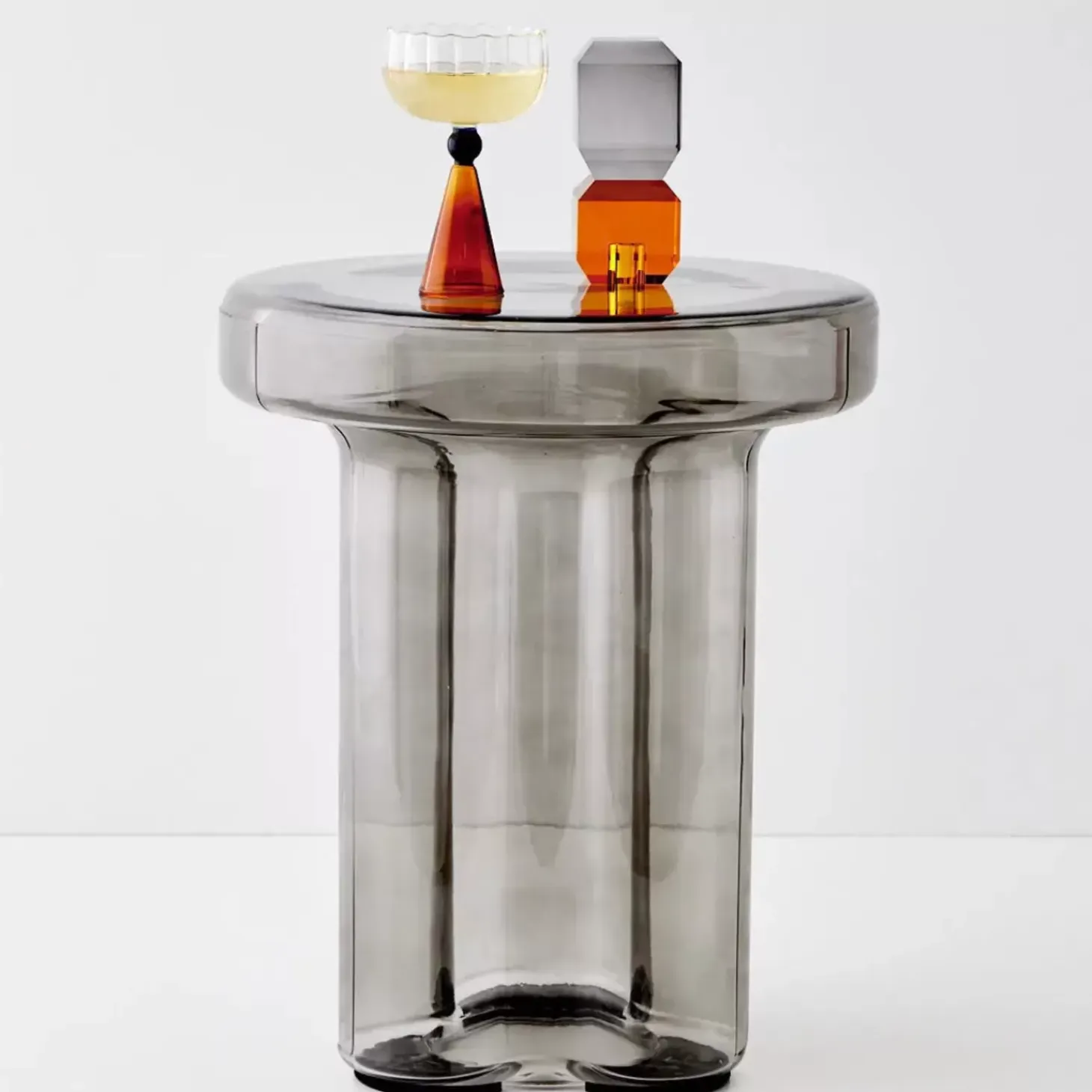 Glass Side Table Grey