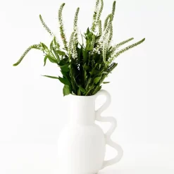 Grecian Ceramic Urn Vase White