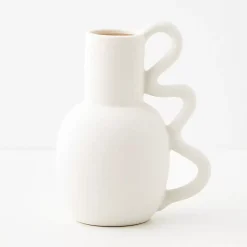 Grecian Ceramic Urn Vase White