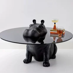 Hippo Glass Coffee Table Black