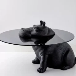 Hippo Glass Coffee Table Black