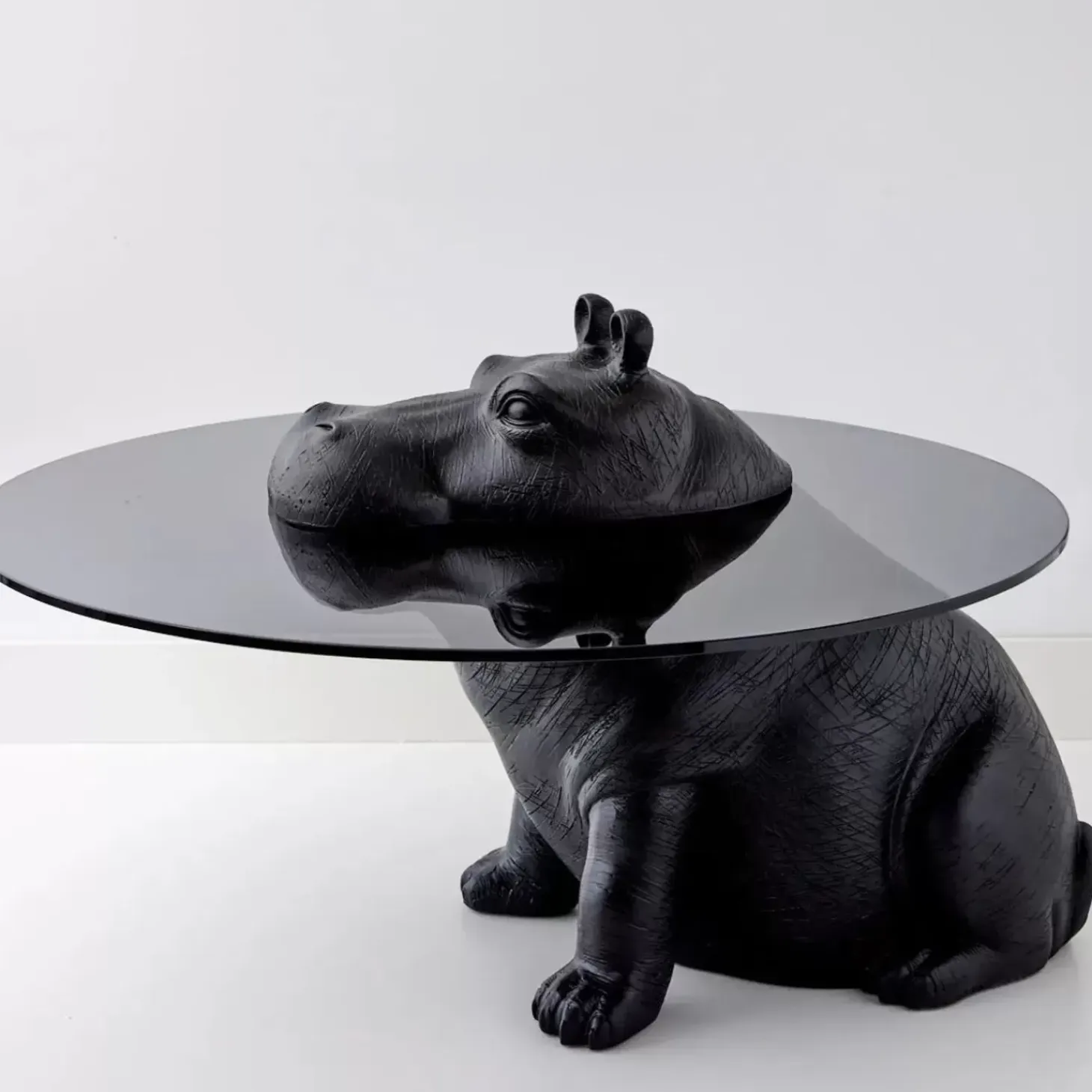 Hippo Glass Coffee Table Black