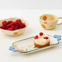 In Bloom Ceramic Serving Tray Blue