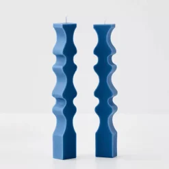 Inset Taper Candle Navy 2 Pack