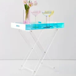 Iridescent Console Tray Side Table