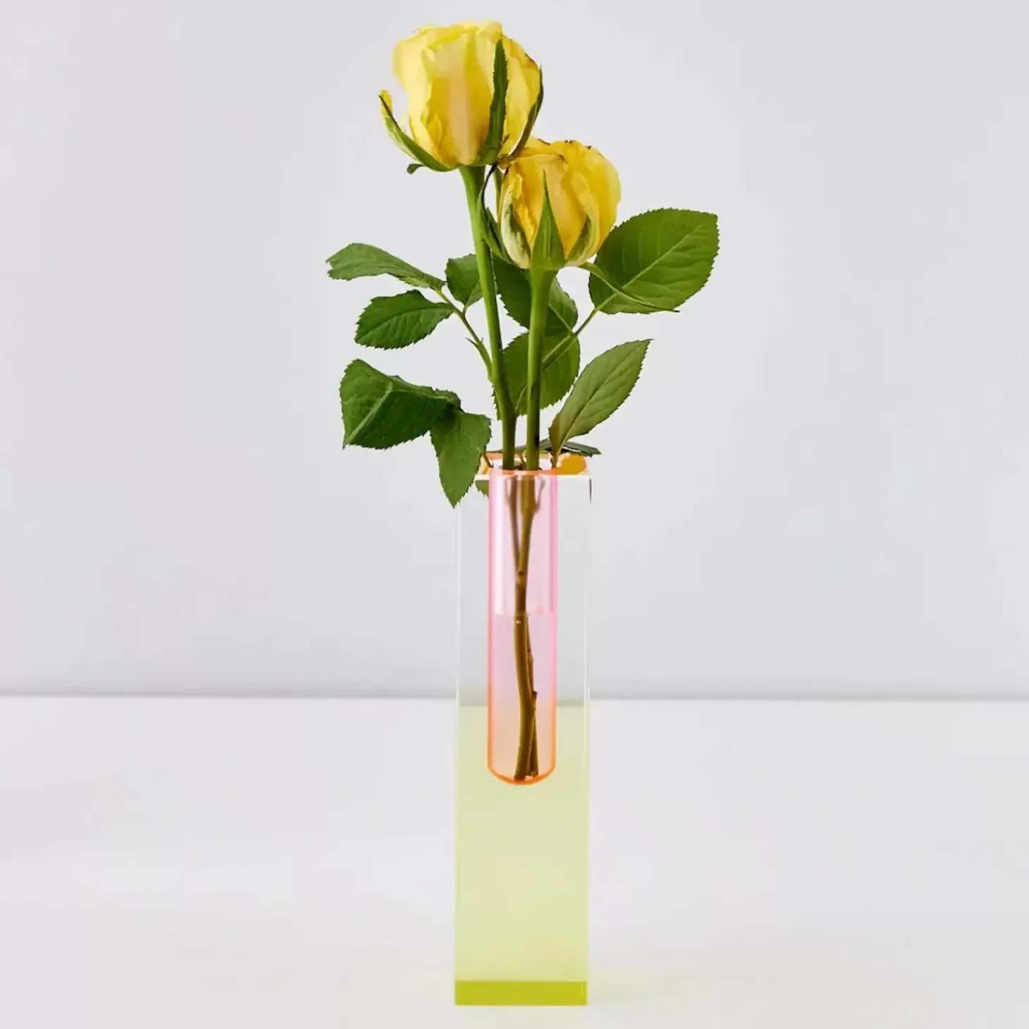 Kaleidoscope Ombre Acrylic Vase Yellow/Pink