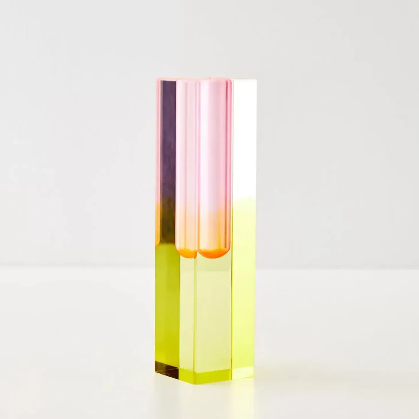 Kaleidoscope Ombre Acrylic Vase Yellow/Pink
