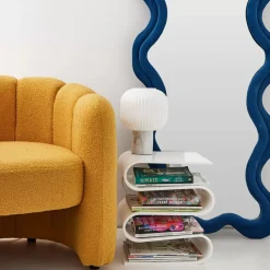 Kinked Wavy Velvet Full Length Mirror Blue