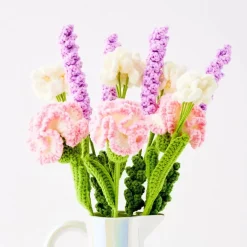 Lavender Hand Knitted Crochet Flower Purple