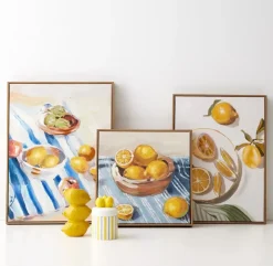 Lemon Slices Framed Canvas Oil Painting