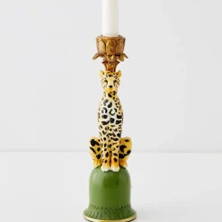 Leon Leopard Resin Candle Holder