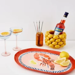 Lobster Ceramic Platter Pink